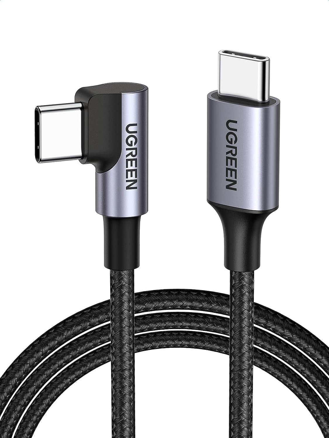 UGREEN Right Angle USB C Cable 6.6FT 2-Pack, 60W USB C to USB C Cable 90 Degree Type C Cable for Iphone 17/16, Macbook Pro/Air, Ipad Pro 2022/Air 5/Mini 6, Galaxy S25/S24/S23, Pixel 10/9, Switch